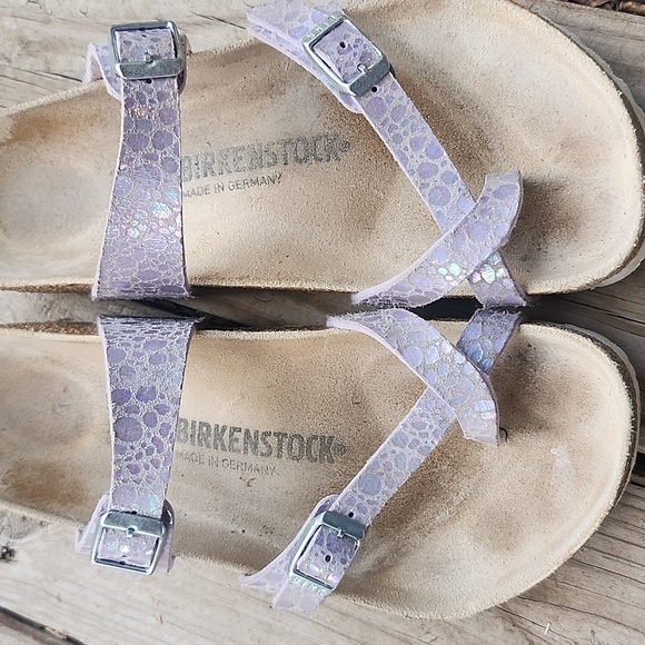 Birkenstock Mayari Lilac Snake Embossed Sandals 7.5 or 38 - Picture 10 of 10